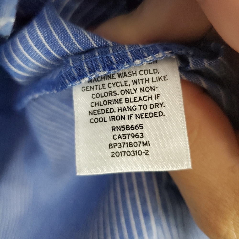 BP NWT blue pinstripe knot front top - Picture 3 of 6